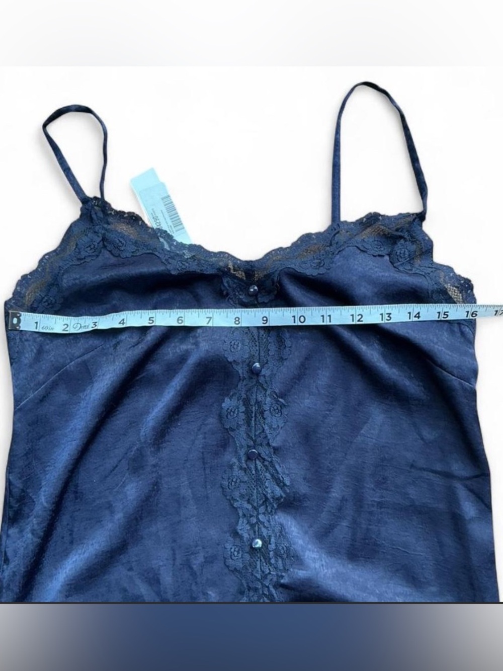 Dark Coquette Fairy Navy Blue Lace Cami - Picture 4 of 5